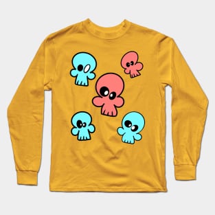 Skulls blue n pink Long Sleeve T-Shirt